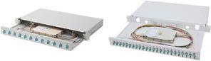 Actual product image Digitus Extendable fiber optic splice box 1U Equipped 12xLC duplex incl. M 25 screw splice cass..