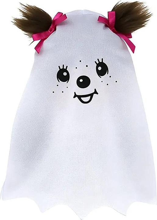 Monchhichi Sekiguchi 242092 Original Girl "Friendly Ghost", plush figure with white flutter cape and (20 cm)