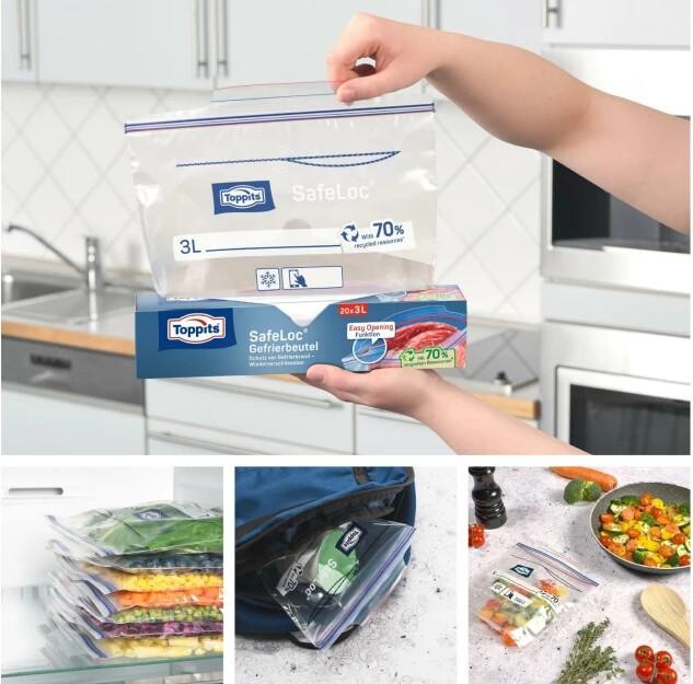 Produktbild Toppits Doppelverschluss Gefrierbeutel 20 x 3L (20 x)