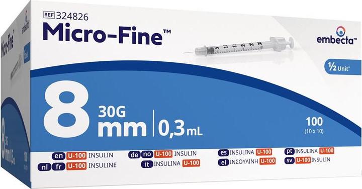 Actual product image BD SafeAssist Embecta U100 Micro-Fine insulin syringes