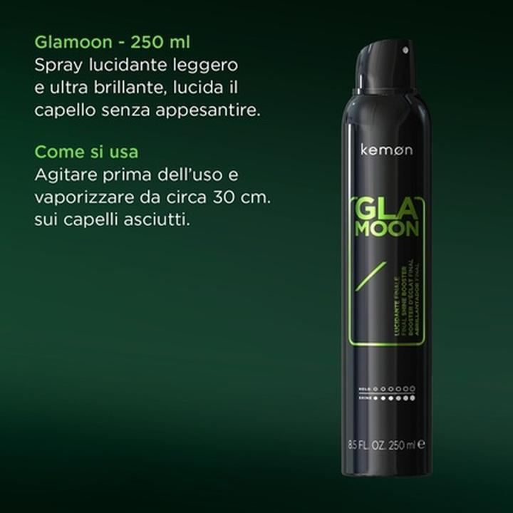 Immagine prodotto Kemon Glamoon Spray Lucentezza Leggera per Capelli Molto Lucidi (250 ml)
