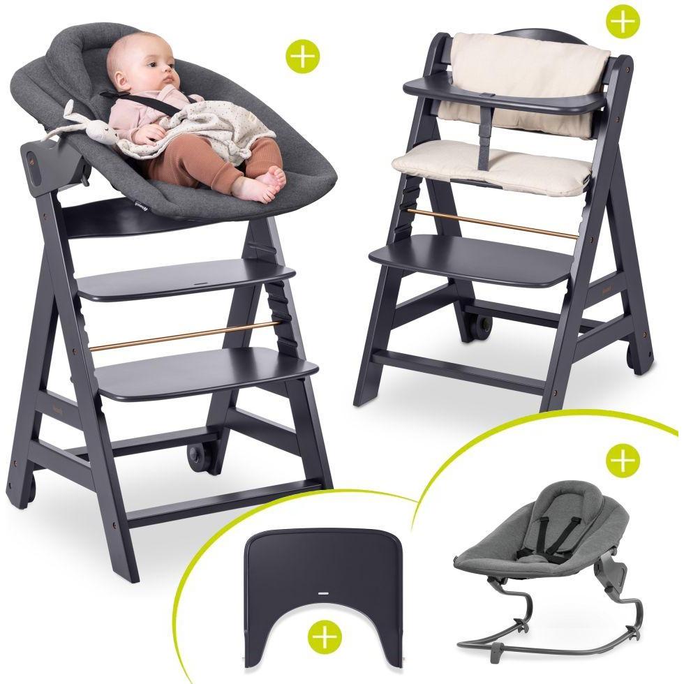 Thumbnail - Hauck, Hochstuhl, Hochstühle Beta Plus Dark Grey 5-tlg. Newborn Set - Hochstuhl (Hochstuhl)