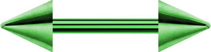 Image du produit Star Piercing Barbell vert avec deux cônes (sans laiton, Titane)