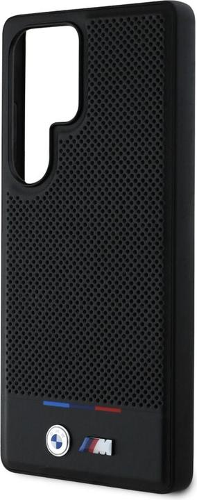 Actual product image BMW Leather Tricolor Stripe MagSafena Samsung Galaxy S25 Ultra Case - Black (Samsung Galaxy S25 Ultra)