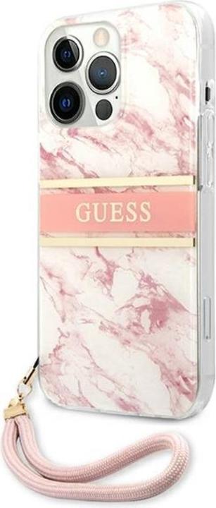Actual product image Guess Hard Cover Marble Stripe with Strap (Apple iPhone 13 Pro Max)