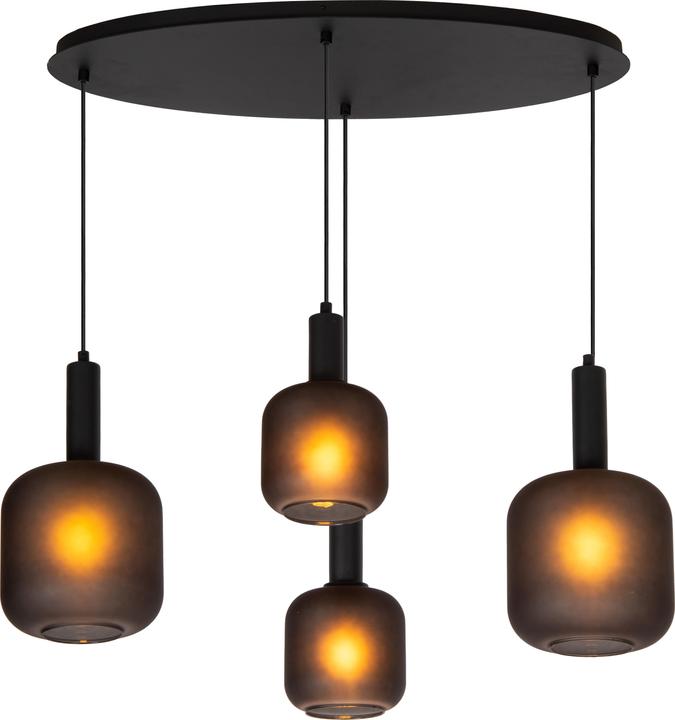 Actual product image Lucide hanglamp 4xe27 bruin/zwart glass (E27)
