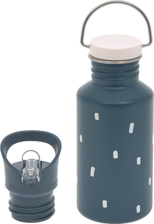 Lässig Edelstahl Kinder Trinkflasche 500 ml - Happy Prints, Dunkelblau (0.50 l)