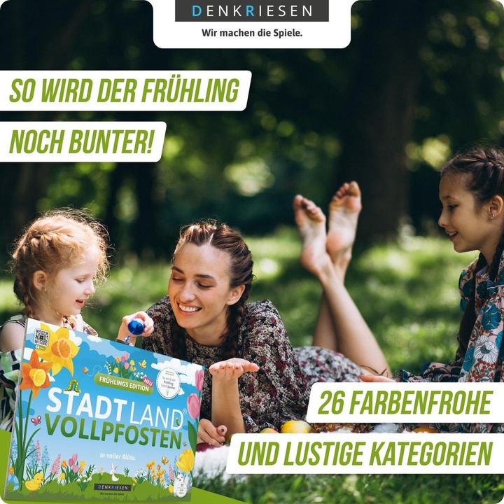Produktbild Denkriesen Stadt Land Vollpfosten - A4 Block Frühlings Edition (d) (Deutsch, 2 - 8 Spieler)