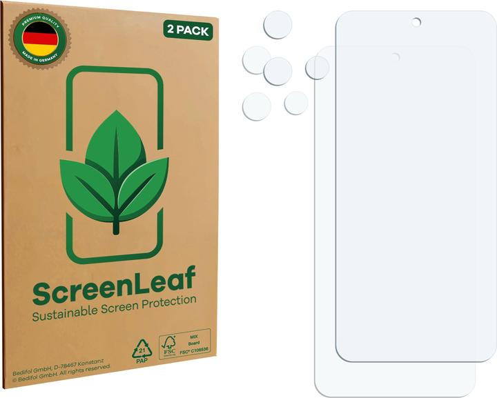 Produktbild ScreenLeaf Schutzfolie für Motorola Edge 60 Neo (Display+Kamera) nachhaltiger Displayschutz Display Schutz (2 Stk., Motorola Edge 60 Neo)