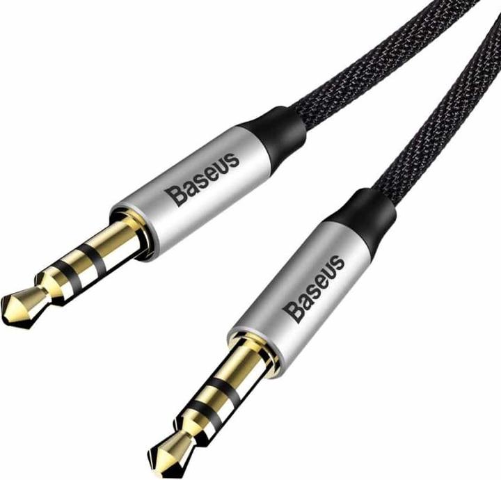 Actual product image Baseus Yiven Audio Cable M30 0.5M Silver+Black (0.50 m, 3.5mm jack (AUX))