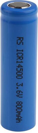 Actual product image RS PRO ICR14500 lithium-ion battery, 3.6V / 820mAh, standard connection (14500, 820 mAh)