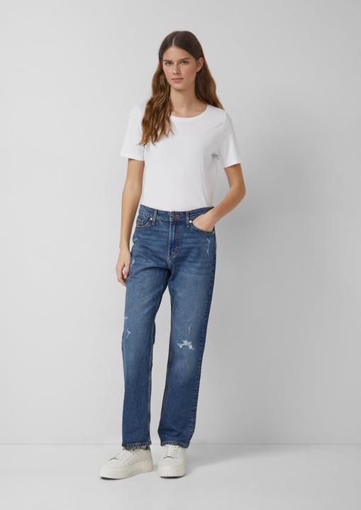 s.Oliver SLIM - Jeans a zampa - weiß/nero denim