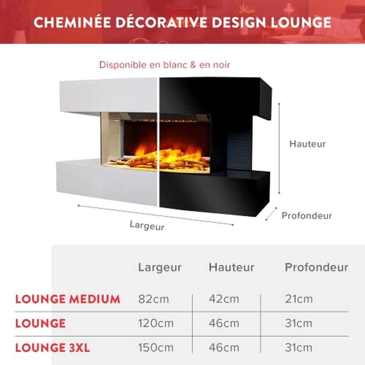 Actual product image Chemin'Arte Elektrische Wandhaard mit realistischer Flamme, Heizung, Timer und Thermostat