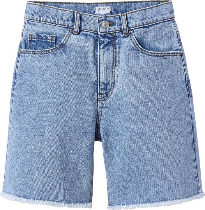 Actual product image Jonen Mädchen Jeans-Shorts mit Fransen (128)