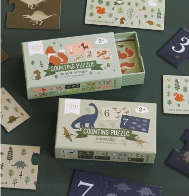 Image du produit A Little Lovely Company Zahlenpuzzle Dinosaurier PGCPDI02 (2 pièces)