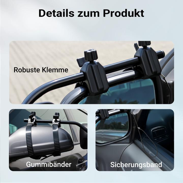 Produktbild Wiltec Universal Caravanspiegel Aufsatzspiegel 123x180mm Wohnwagenspiegel Zusatzspiegel