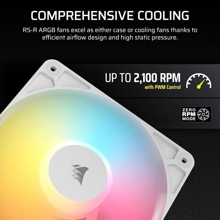 Produktbild Corsair PC-Lüfter R5 120-R ARGB Weiss, Beleuchtung: Ja (120 mm, 3 x)