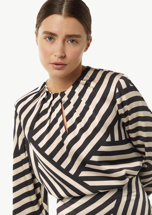 Image du produit Comma Bluse Gestreifte Satinbluse mit Raffung (40)