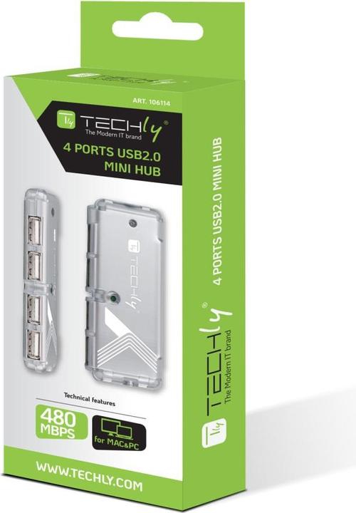 Actual product image Techly USB 2.0 Mini Hub, 4-Port (USB-A, 4 ports)