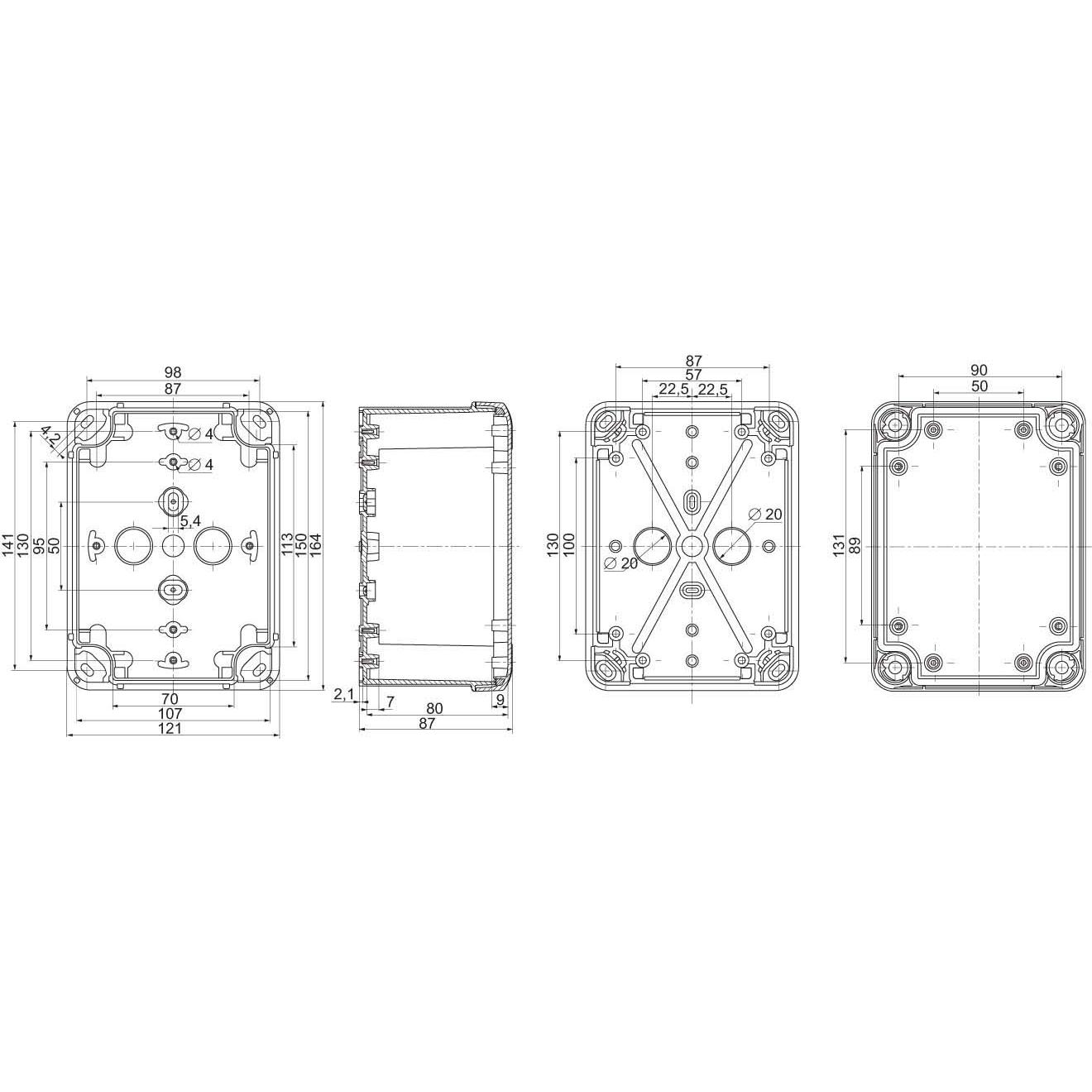Thumbnail - Schneider Electric Gehäuse ABS 164x121x87mm (Gehäuse), Elektronikzubehör + Gehäuse, Grau