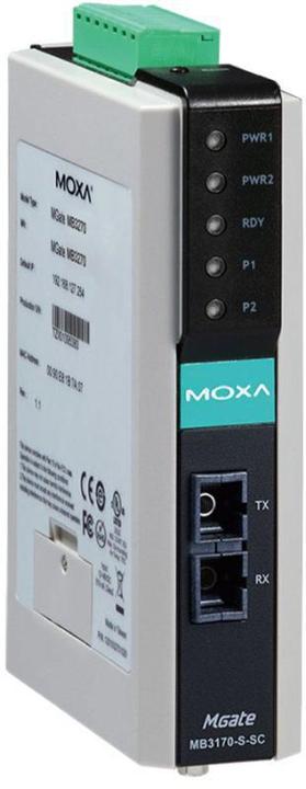 Actual product image Moxa Modbus Gateway Advanced 1 POR MGate MB3170I-S-SC-T