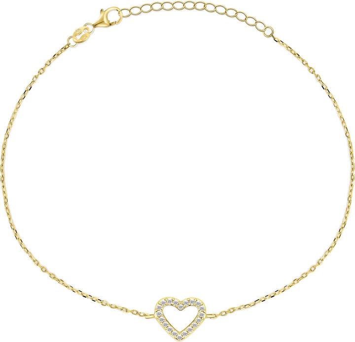 Brilio Silver - Charming gold plated heart bracelet BRC39Y