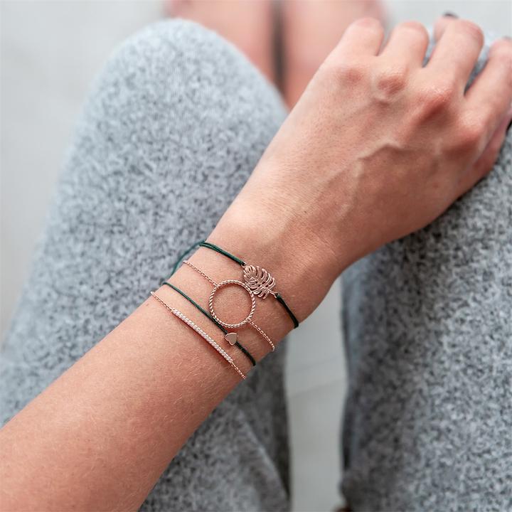 Immagine prodotto Glanzstücke München Cuore da donna in argento rosa e oro 15,0 - 22,0 cm, flessibile e regolabile - 10108 (22 cm, Argento)