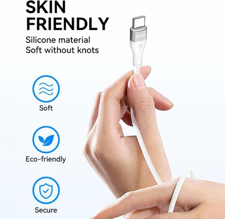 Image du produit Wozinsky Câble WSTCC1 USB-C / USB-C PD 65W de 1 m de long - blanc (1 m, USB 2.0, 65 W)