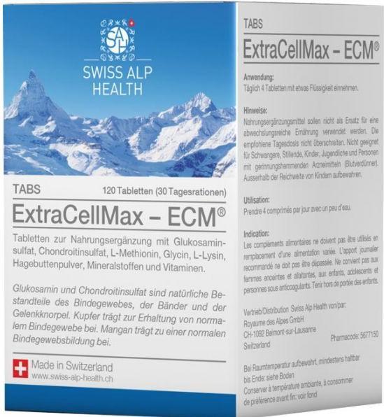 Nährwerte und Zutaten Swiss Alp Health ExtraCellMatrix (120 Stück, Tabletten, 210 g)