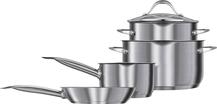 Smile MGK-20 Set di pentole da 7 pezzi (24 cm, Set di pentole e padelle da cucina, Acciaio inossidabile)