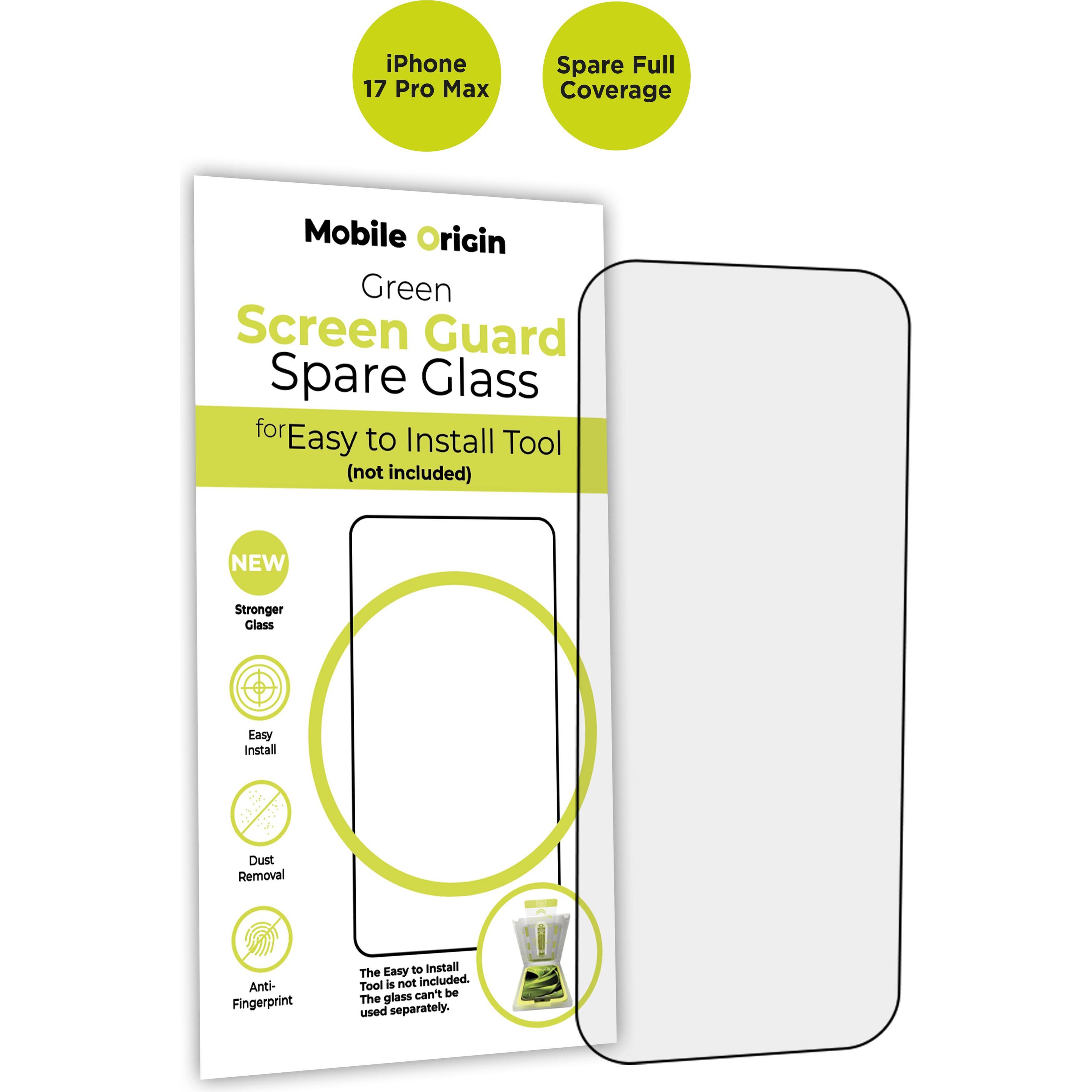 Mobile Origin Screen Guard Spare Glass Full Coverage - iPhone 17 Pro Max (Apple iPhone 17 Pro Max), Pellicola protettiva smartphone