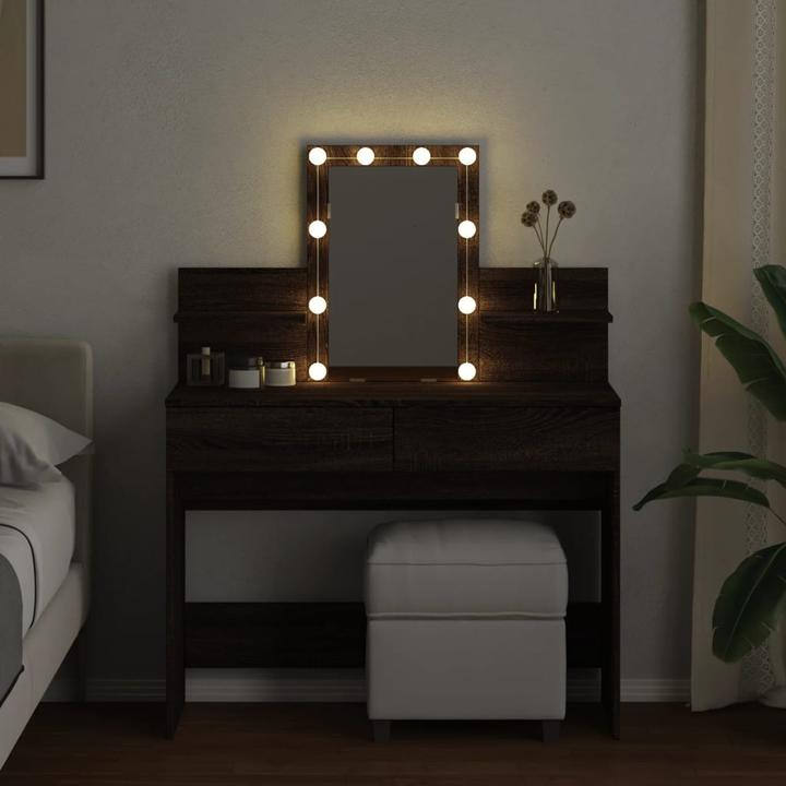 Actual product image VidaXL Dressing table with LED (100 x 40 x 130 cm)