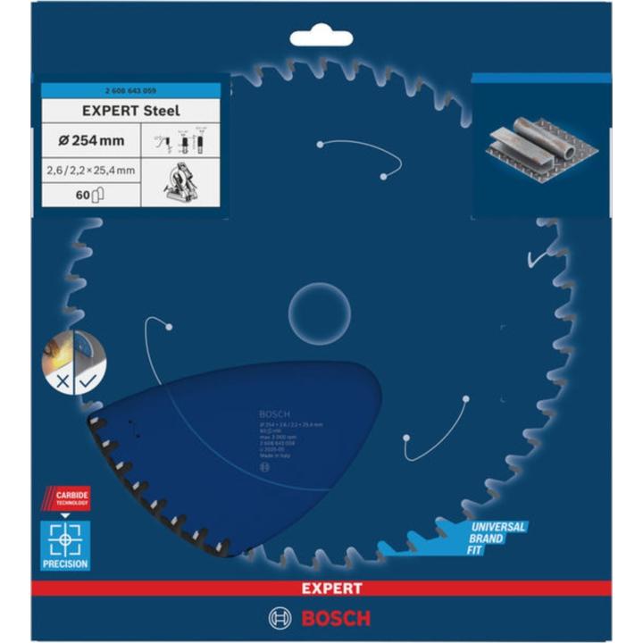Produktbild Bosch Professional Zubehör Kreissägeblatt Expert for Steel, 254 x 25,4 x 2,6 mm, 60