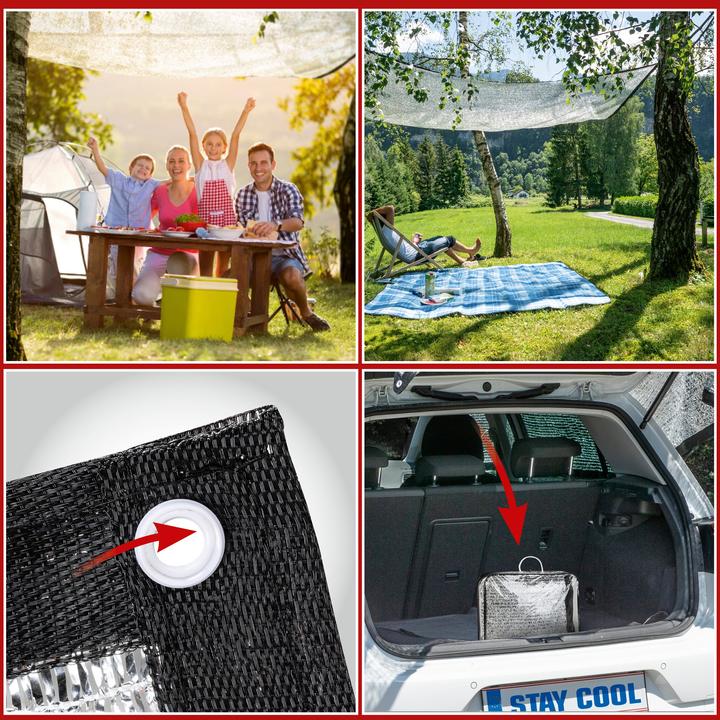 Immagine prodotto Walser Rete di protezione solare Stay Cool, paralume per auto con protezione UV argento 4x6m