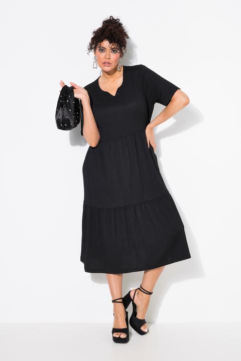 Produktbild Ulla Popken Stufenkleid, A-Linie, Rundhalsausschnitt, Halbarm (56)