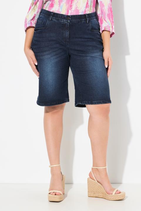 Immagine prodotto Ulla Popken Bermuda di jeans in stile boyfriend con taglio della gamba ampio e cintura elastica (62)