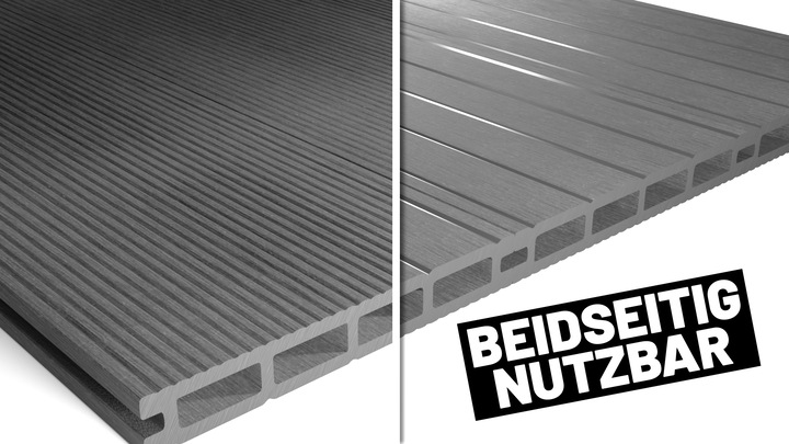 Produktbild ® 32m² Hellgrau WPC Terrassendielen Komplettset