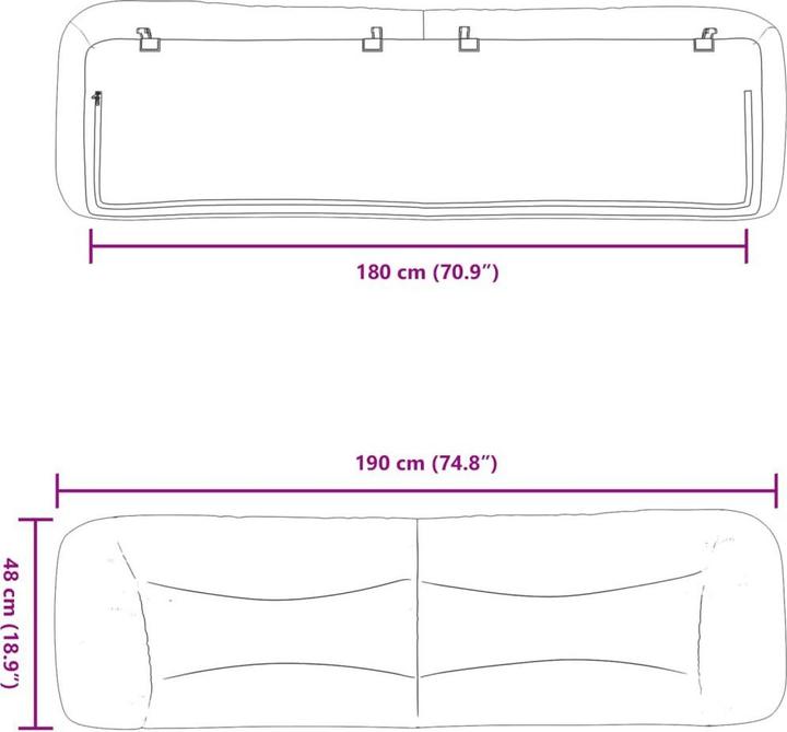 Actual product image vidaXL Kopfteil-Kissen (15 x 15 x 48 cm)