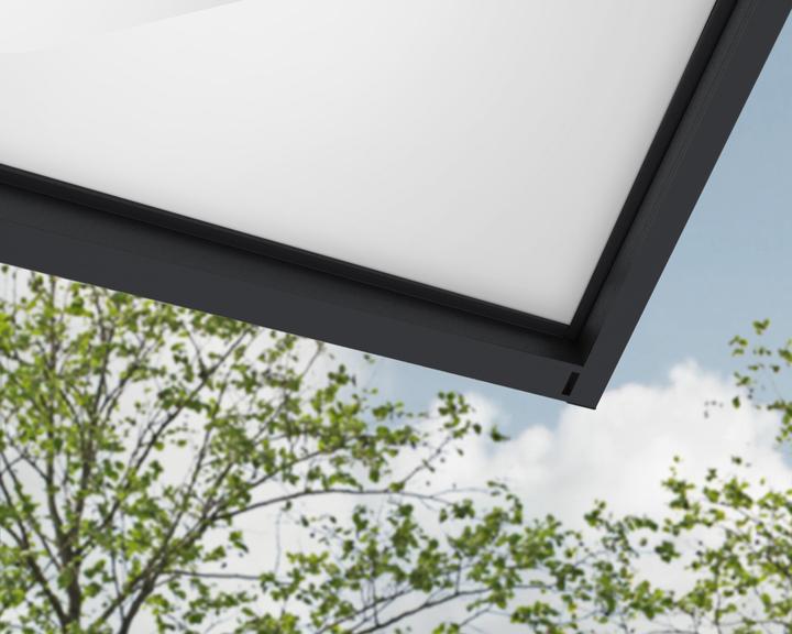 Actual product image Palram CANOPIA | Sophia XL 5X6 / 1.4X1.9 Door and Porch Awning Dark Grey - White Opal