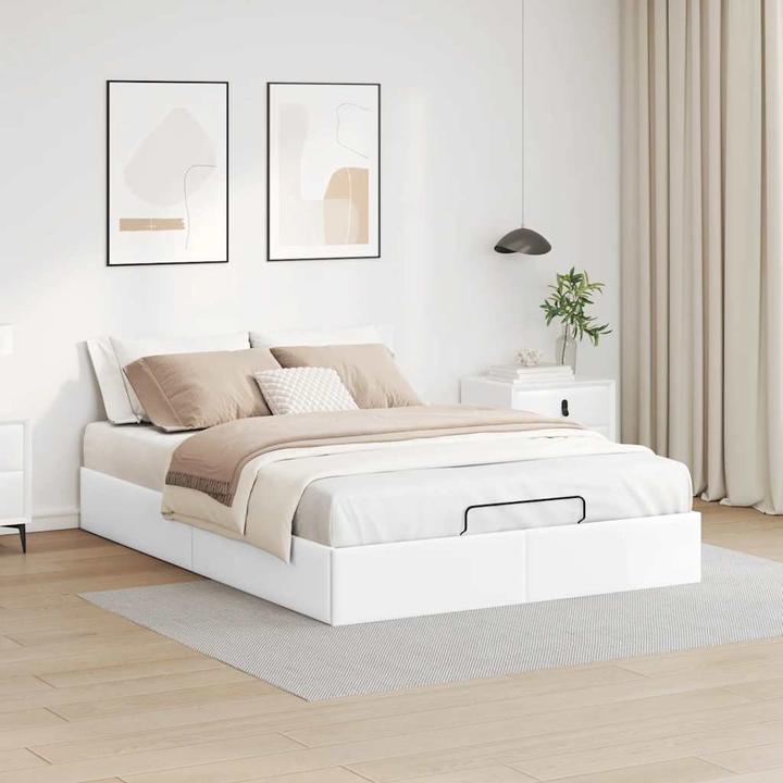 VidaXL Ottoman bed without mattress white 140x200 cm faux leather (140 x 200)