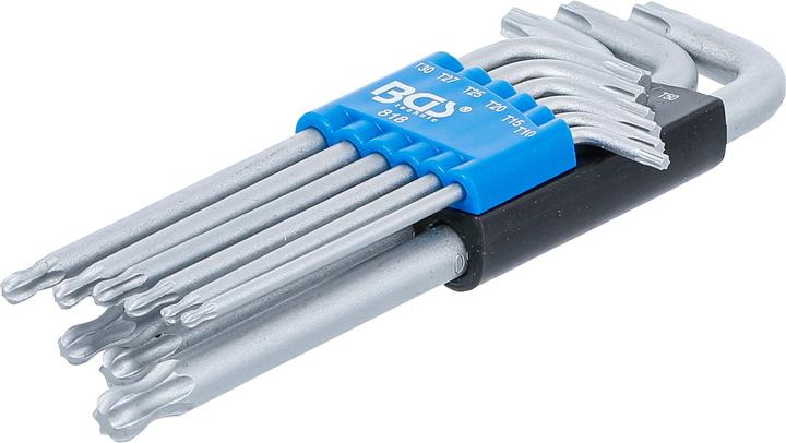 Actual product image BGS L-Type Wrench Set T-Star (for Torx) with Ball Head T10 - T50 9 pcs. (T-section)