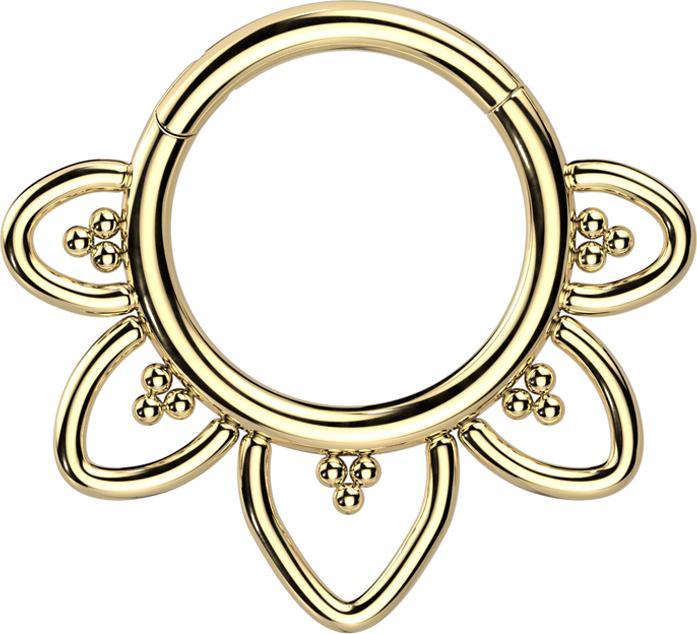 Image du produit Star Piercing Micro anneau segment pliable doré coeur filigrane (sans laiton, Titane)