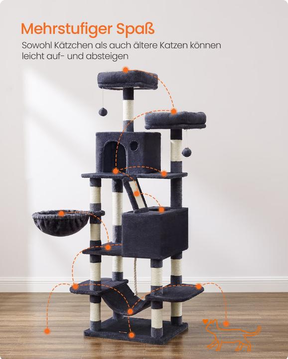 Produktbild Feandrea Kratzbaum (165 cm, Grau)