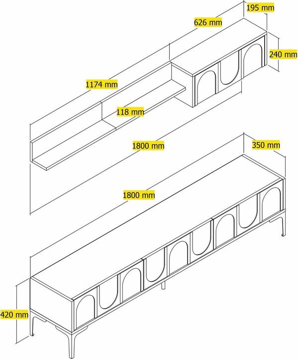 Produktbild Hanah Home Lyon (180 x 35 x 42 cm)