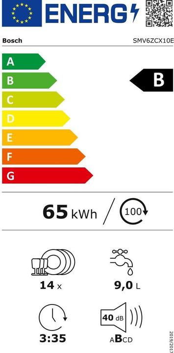 Energie-Label Bosch Hausgeräte SMV6ZCX10E