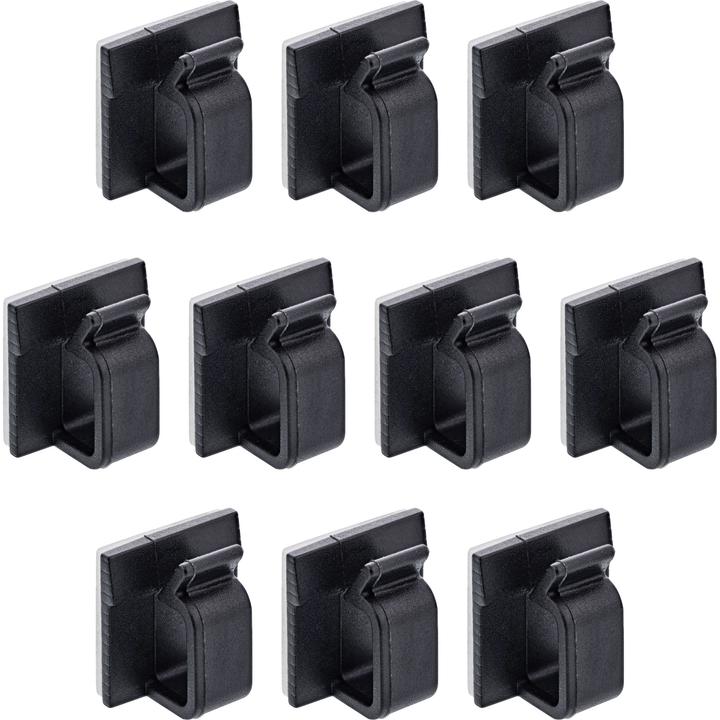 Actual product image InLine 10er Pack ® Kabelmanager Klebesockel M, Nylon, 3M-Klebepad, schwarz