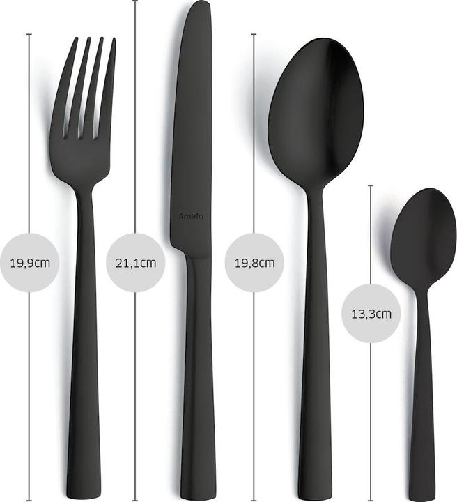 Actual product image Amefa VENTURA Besteckset 24-teilig PVD schwarz (24 Piece, Cutlery set)