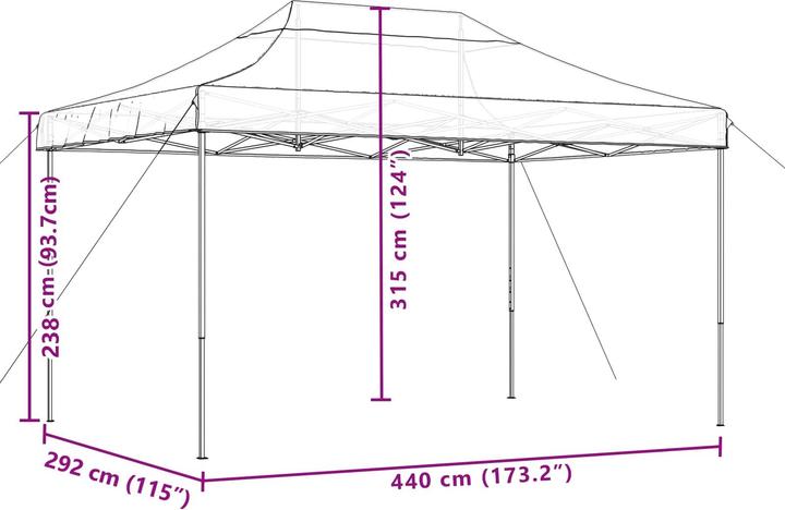 Produktbild vidaXL Partyzelt (440 cm, 292 cm)