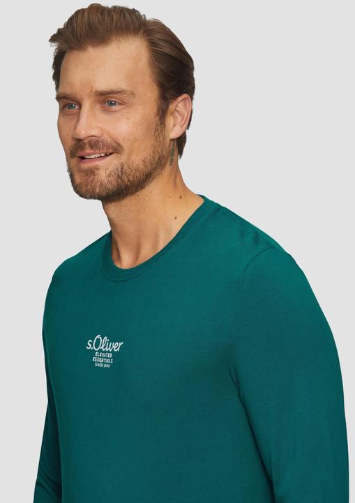 Produktbild s.Oliver T-Shirt Langarmshirt mit Logo-Stickerei (M)