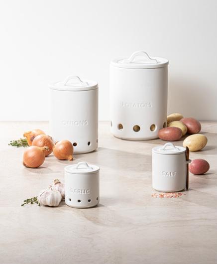 Actual product image Ladelle ESSENTIALS Knoblauch Topf weiss 10cm